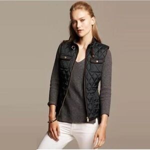 Banana Republic Black Quilted Vest